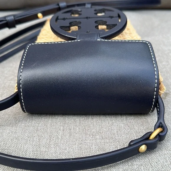 TORY BURCH Miller Straw Phone Crossbody - Midnight - Picture 10 of 16